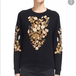 WHISTLES Belize Embroidered Crewneck Sweatshirt Size Small
